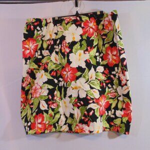 JONES NEW YORK Signature Women Light Cotton Pencil Skirt Multicolor Floral 16